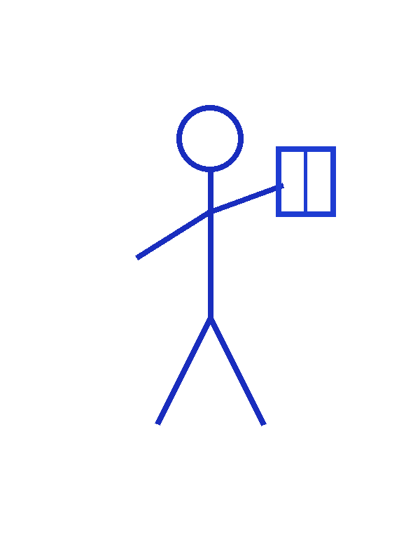 A stick-figure mage holding a book